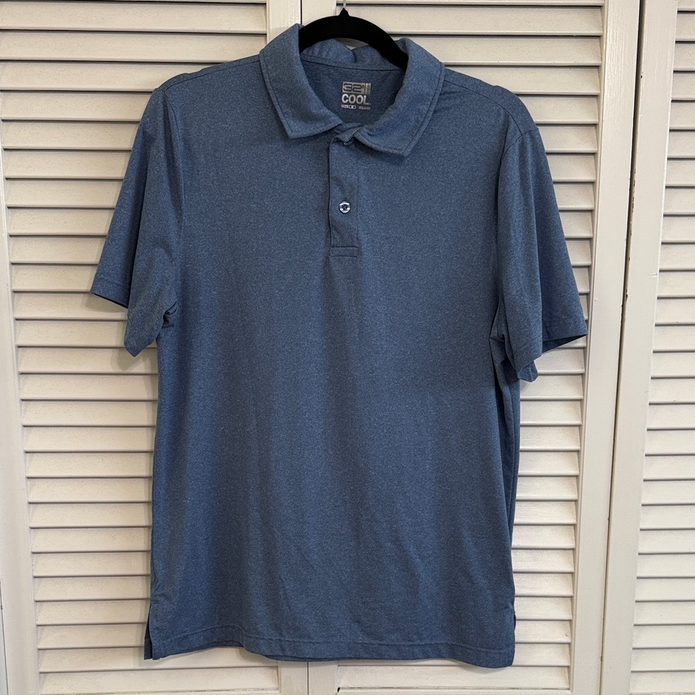 32 Degrees Men's Heathered Blue Performance Polo